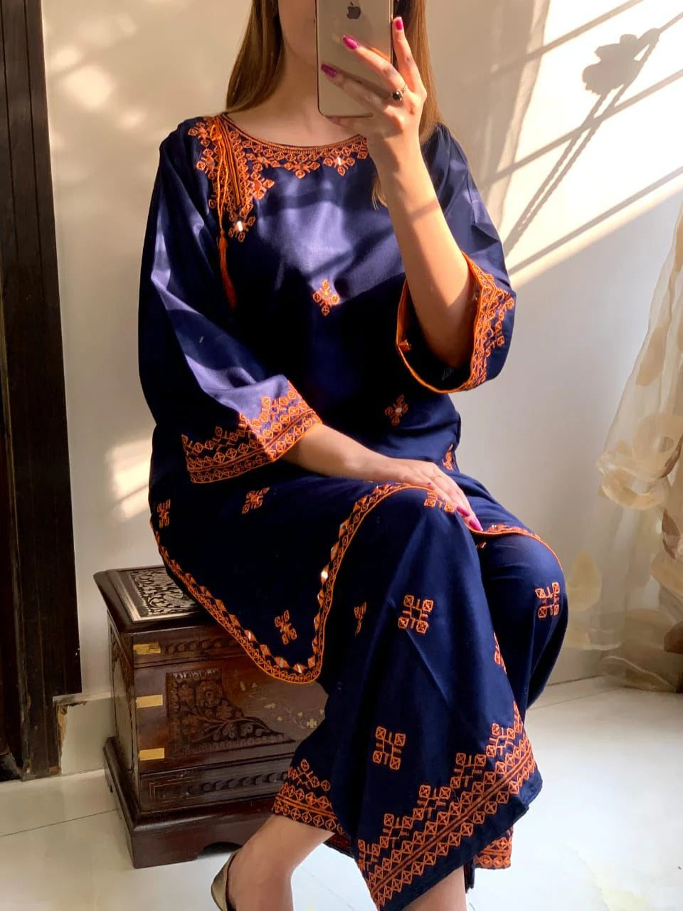 Balochi 2-Piece, Mirror Embroidery, Stylish & Comfortable, for Women