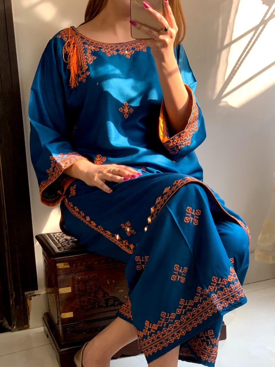 Balochi 2-Piece, Mirror Embroidery, Stylish & Comfortable, for Women